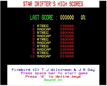 Star Drifter (1985)(Firebird)[h2][DRIFTER] screen shot title